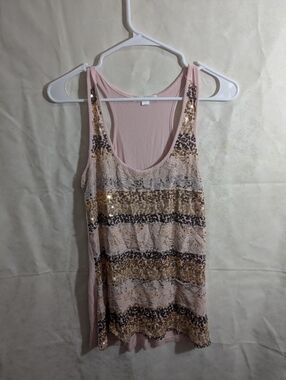 Y2K Stockholm Pink Top W Gold, Black And Silver Glitter